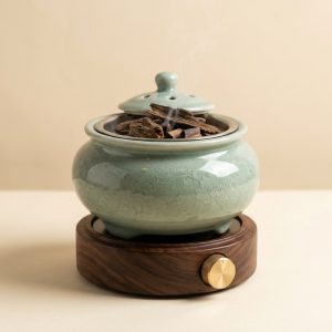 Lư Điện Xông Trầm Gốm Sứ Men Ngọc Hẹn Giờ